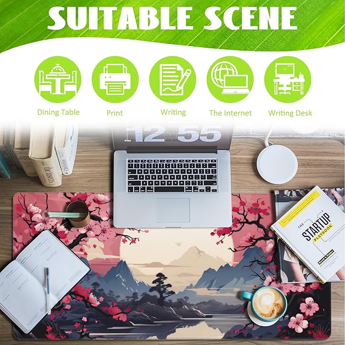 Desk Pad, Mountains and Sun Large Gaming Mouse Pad - Image 3