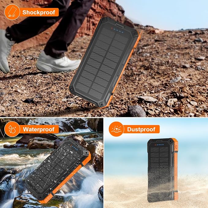 Solar Charger Power Bank 49800mAh Wireless Portable Phone Charger, 22.5W QC3.0 - Image 6