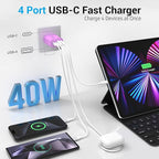USB C Block 40W, 4 Ports Wall Plug Fast Charging Block, PD+QC Multiport Power - Image 5