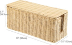 PEMAR Natural Rattan Wicker Cable Management Box, Cable Organizer, 2 Open Slots - Image 6