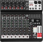 Audio Mixer 8 Channel Sound Mixer Console, Professional Music Mixing Board DJ by MIZISNR