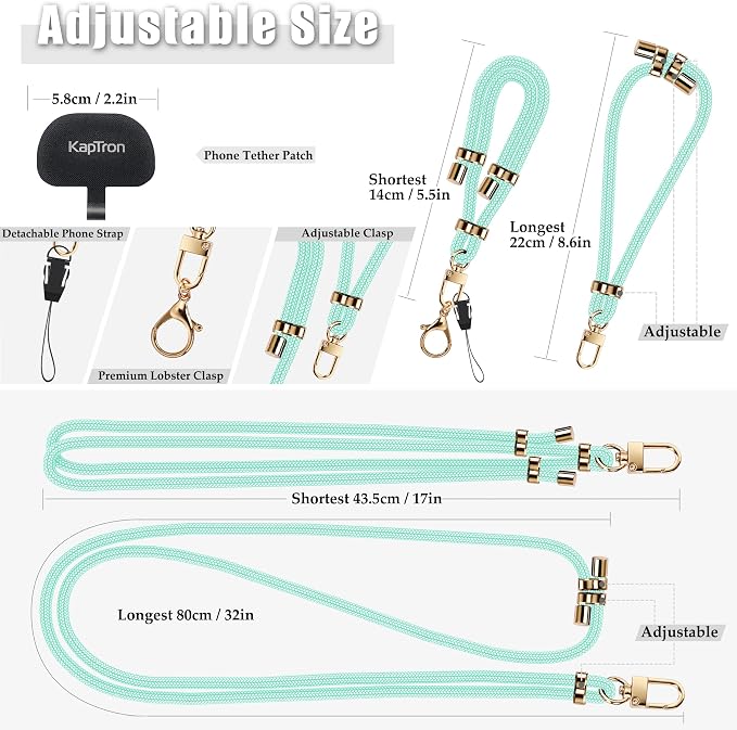 Universal Phone Lanyard with Wrist Strap, Adjustable Crossbody Cell Phone - Image 3
