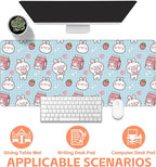 Mouse Pad Large Milk Box with Rabbit Non-Slip Gaming Desk Mat with Stitched - Image 4