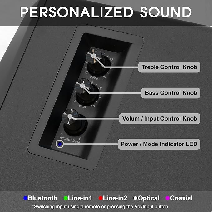 Prosonic BT30 Active Powered Bluetooth Bookshelf Speakers, Studio Monitor - Image 5