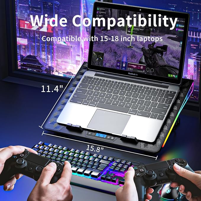 KeiBn Laptop Cooling Pad, Gaming Laptop Fan Cooling Pad - Image 7