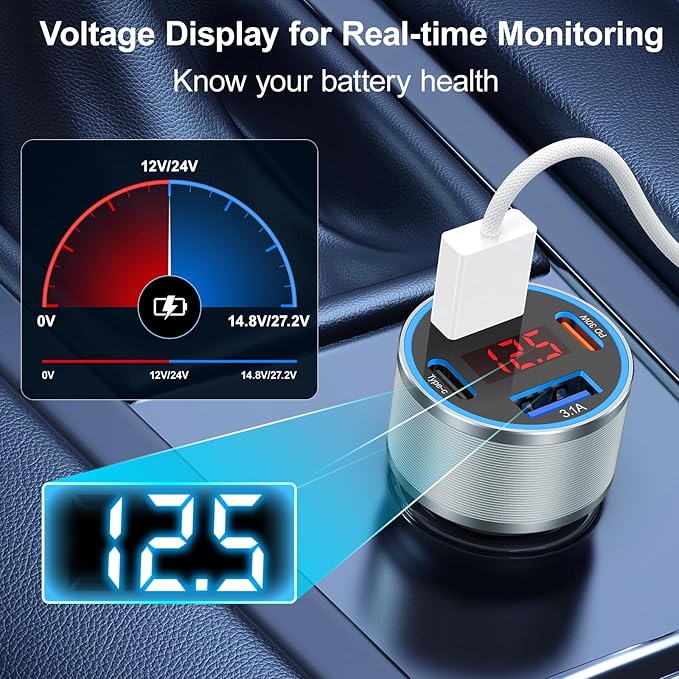 USB C Fast Car Charger, Type C Car Chargers - Image 6