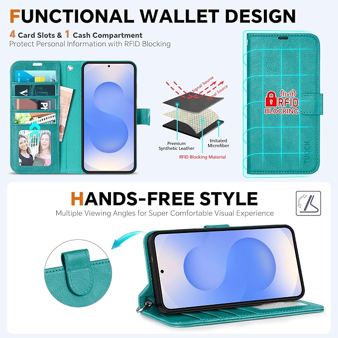 TUCCH Case for Galaxy S25 Edge, Detachable Wallet - Image 5