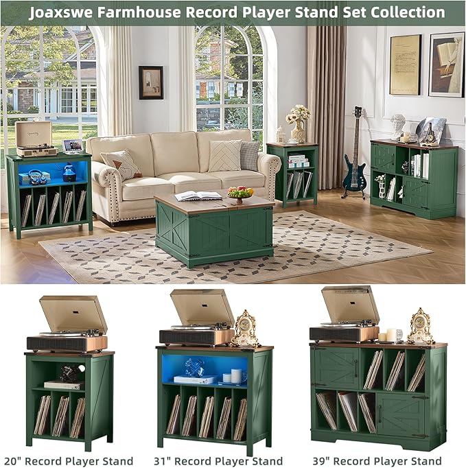 Large Record Player Stand with Vinyl Storage Up to 450 Albums, 39 Inch - Image 4
