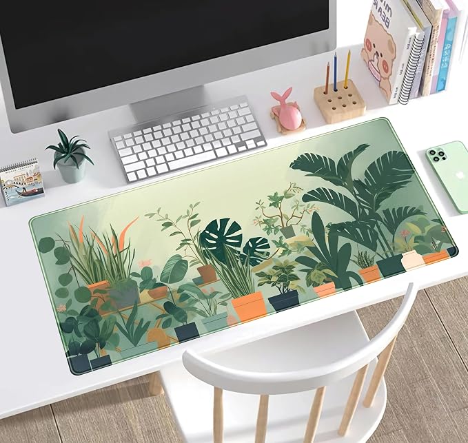 Gardener Mousepad Nature Desk Mat Green Desk Pad Cute Office Decor Mouse Pad - Image 5