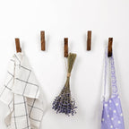 Wall Hooks - Set of 4 - Dark Walnut or Light Ash Wood Coat Hooks - Image 2