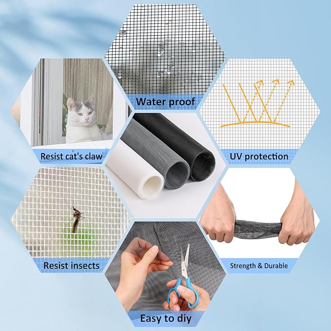 40"x118" Window Screen Mesh, Fiberglass Window Screen, Screen Door Mesh - Image 4