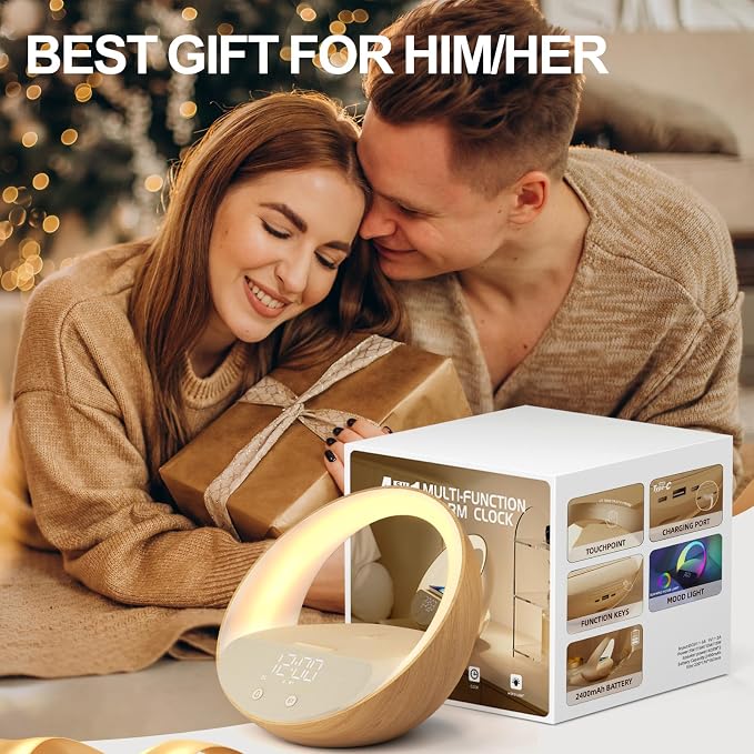 Bluetooth Alarm Clock, Sunrise Simulation Wake Up Night Light, 15W Fast - Image 6
