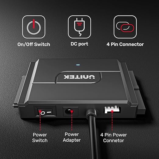 Unitek SATA/IDE to USB 3.0 Adapter, IDE Hard Drive Adapter Kit Recovery - Image 3