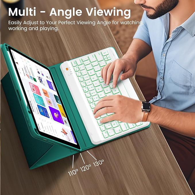 Keyboard Case for iPad Air 5th/4th Pro 11 inch, 7-Color Backlit Detachable - Image 8
