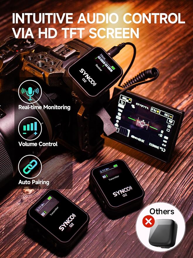 SYNCO Wireless Lavalier Microphone, G2 2.4G Dual Transmitter 48KHz 24Bit Lapel - Image 7