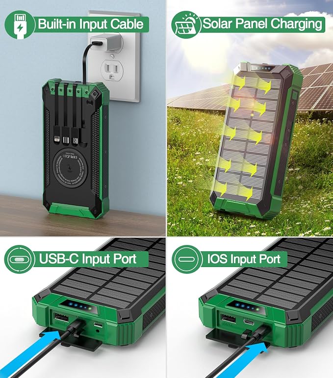 GOODaaa Power Bank Wireless Charger 36000mAh Built in 4 Cables Six Outputs 15W - Image 5