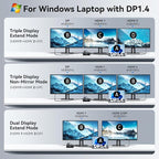 USB C Hub USB C Docking Station Dual Monitor 4K@60Hz+DP 8K@30Hz - Image 4