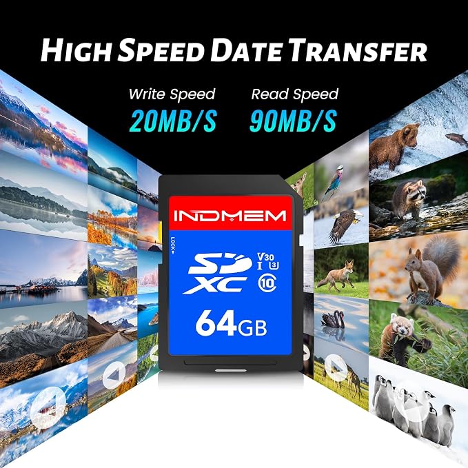 INDMEM SD Card 64GB 8-Pack, Class 10 64GB High Speed up to 90M/S Full HD Video - Image 5