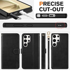 TUCCH Wallet Case for Galaxy S25 Ultra, Removable RFID Blocking Wrist Strap - Image 8