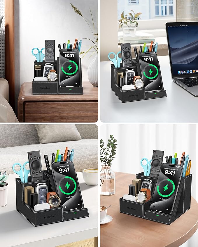 Wireless Charger with Desk Organizer, Pen Pencil Holder, Office Supplies and - Image 9