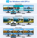 Laptop Docking Station, 16 in 1 Docking Station USB C Docking Triple Monitor - Image 3