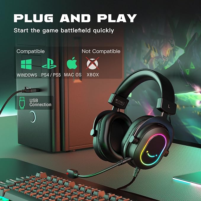 FIFINE Gaming Headset for PC-Wired Headphones - Image 6