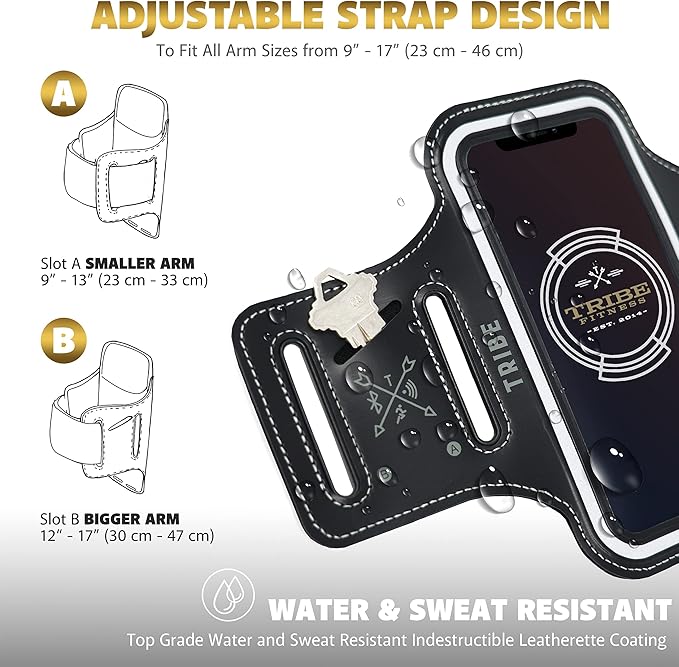 TRIBE Water Resistant Cell Phone Armband Case Running Holder - Image 4