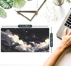 Black Anime Cloud Desk Mat XXL Large Gaming Mouse Pad Computer Laptop Mat - Image 2