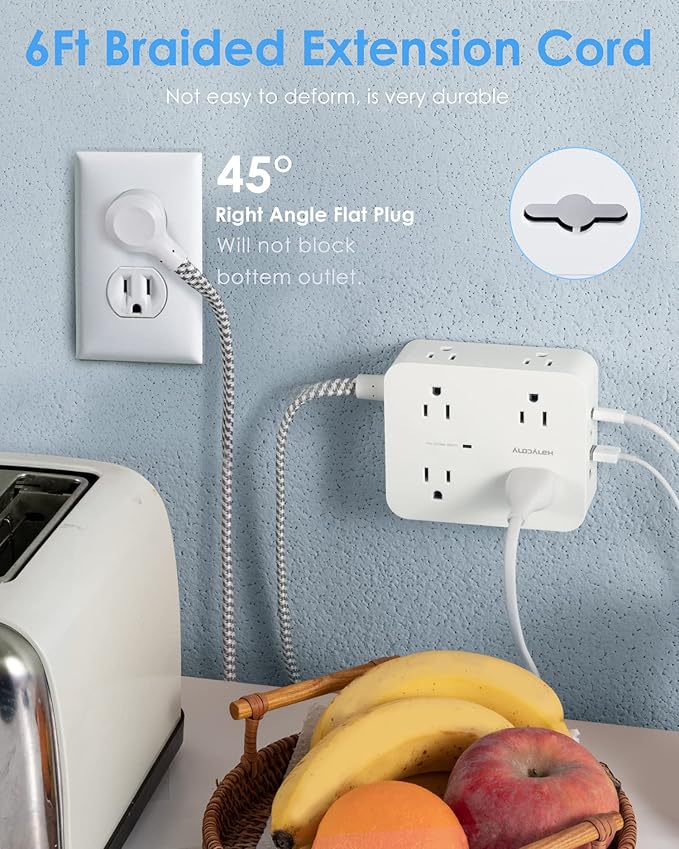 6Ft Surge Protector Power Strip - Image 7
