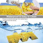 Field of Sunflowers Desk Mat, Large Sunflower Oil Painting Gaming Keyboard - Image 4