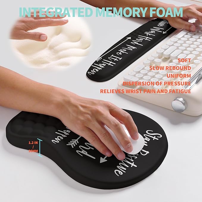 2-in-1 Ergonomic Set, Wave Rise Keyboard Wrist Rest and Massage Bulge Slope - Image 4