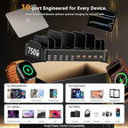 750W Charging Station for Multiple Devices, Zobirez 10-Port Fast Charger - Image 7