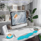 Cloud Wrist Rest for Keyboard and Mouse, Memory Foam PU Leather Keyboard Wrist - Image 2