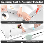 Window Screen Door Repair Kit, Durable Fiberglass Mesh Screen Roll - Image 3