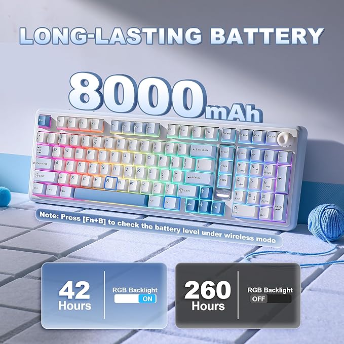 YUNZII B98 PRO QMK/VIA Wireless Mechanical Gaming Keyboard, 96% Layout - Image 7