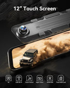 WOLFBOX 12" 4K Rear View Mirror Camera - Image 2