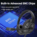 Headset with Microphone for PC, USB Computer Headsets AI-Powered Environmental - Image 7