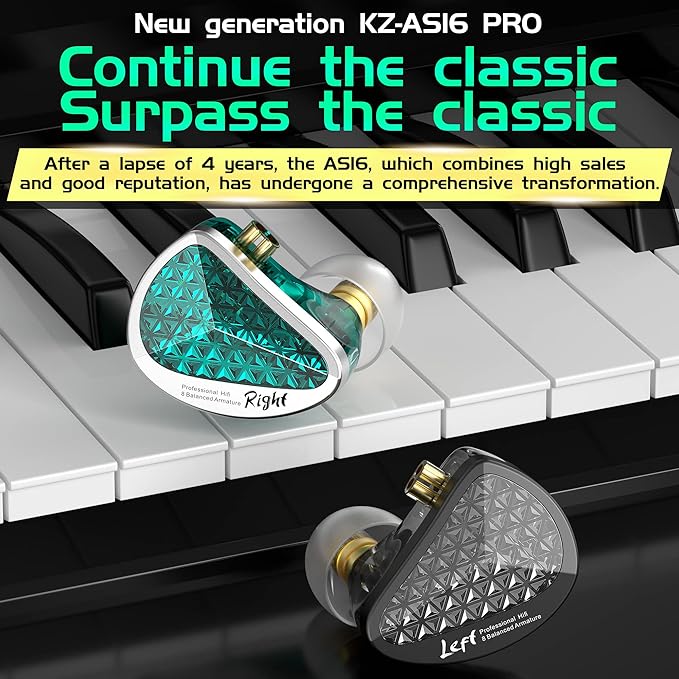 KZ AS16 PRO in Ear Monitor, 8 BA Units on Each Side Wired Earphone - Image 2