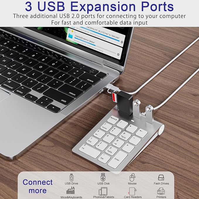 USB C Wired Number Pad, USB Numeric Keypad - Image 4