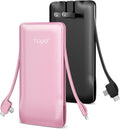 TG90° 2 Pack Slim 10000mAh Power Bank Built-in Foldable AC Wall Plug and Cables by TG90%C2%B0