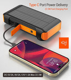 Solar Power Bank 20000mAh Built in Hand Crank and 4 Cables 22.5W Fast Charge - Image 6