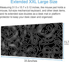 Black and White Topographic Map Gaming Mouse Pad - Image 2