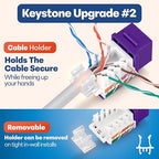 Everest 45° Angled RJ45 Cat6A Keystone Jacks 50-Pack in Purple - Image 4