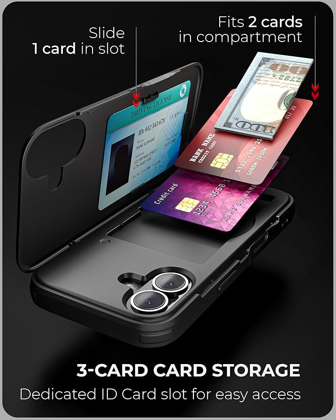 TORU CX Slim for iPhone 16 Case Wallet | Protective Shockproof Heavy Duty Cover - Image 3
