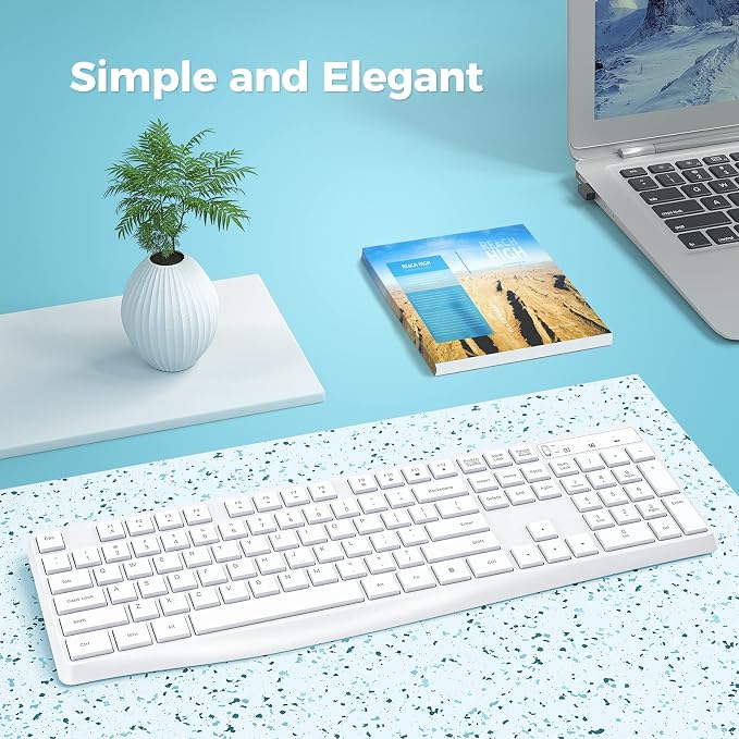 Lovaky Wireless Keyboard, 2.4G Ergonomic Wireless Computer Keyboard, Enlarged - Image 7