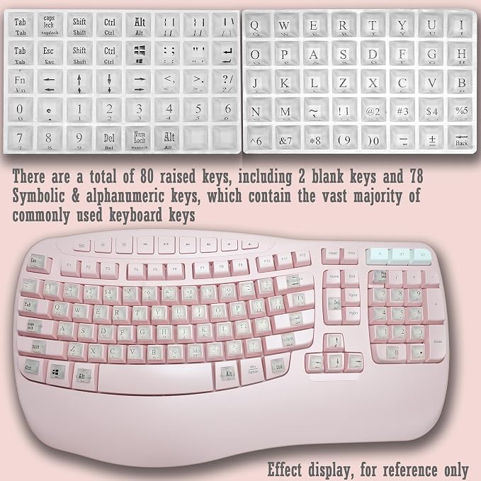 80 Pcs Keyboard Sticker for Long Nails Typing and Gaming, Symbolic and - Image 3
