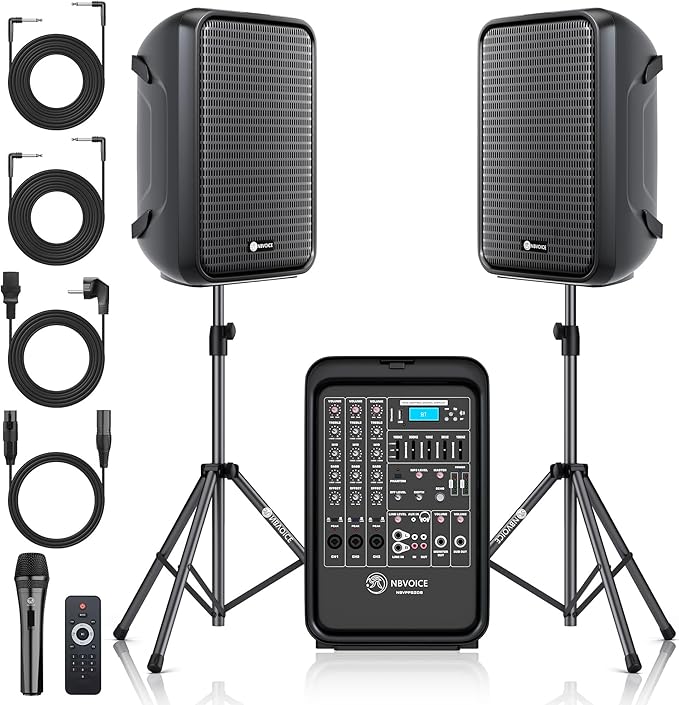 Professional Portable All-in-One 2-Way PA System Suitcase-Style Design by NBVOICE