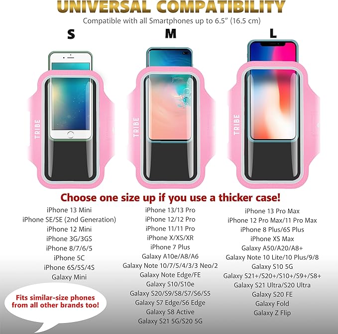 TRIBE Water Resistant Cell Phone Armband Case Running Holder - Image 5