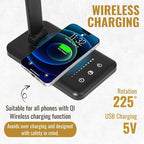 LED Desk Lamp with Wireless Charger – Touch Control Dorm Desk Lamp with USB - Image 3