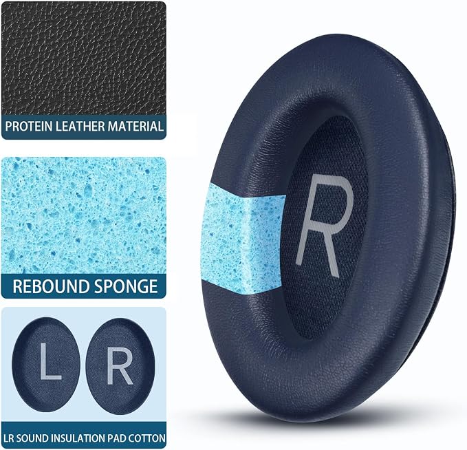 Headphones Replacement Ear Pads, Protein Leather earpad Cushions - Image 5